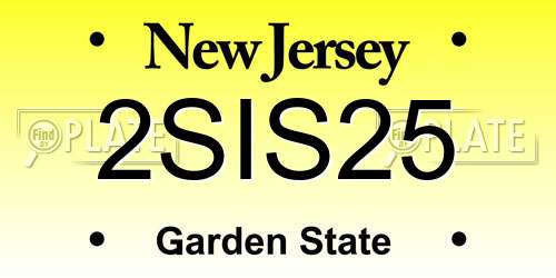 2SIS25 New Jersey License Plate