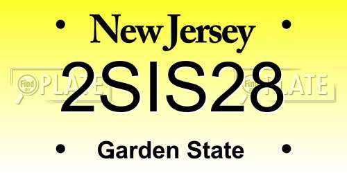 2SIS28 New Jersey License Plate