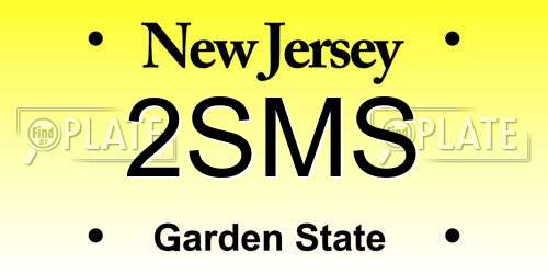 2SMS New Jersey License Plate