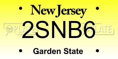 2SNB6 New Jersey License Plate