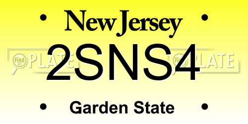 2SNS4 New Jersey License Plate
