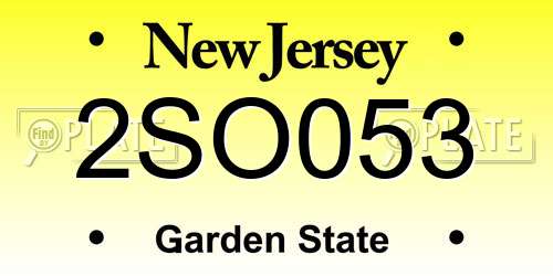 2SO053 New Jersey License Plate