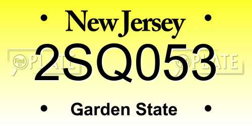 2SQ053 New Jersey License Plate