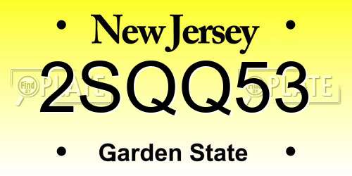 2SQQ53 New Jersey License Plate