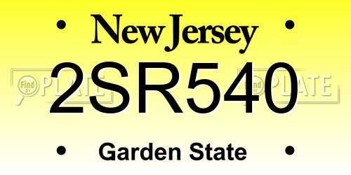 2SR540 New Jersey License Plate