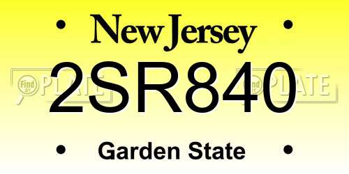 2SR840 New Jersey License Plate
