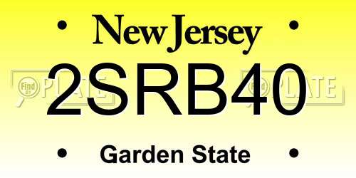 2SRB40 New Jersey License Plate