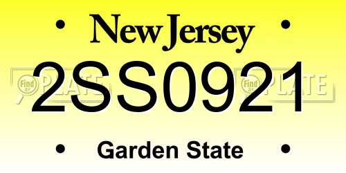 2SS0921 New Jersey License Plate