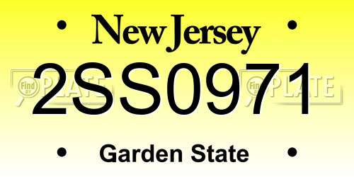 2SS0971 New Jersey License Plate