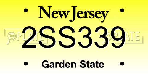 2SS339 New Jersey License Plate