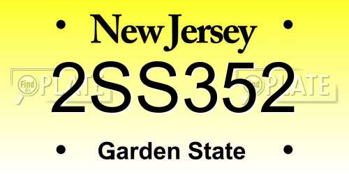 2SS352 New Jersey License Plate