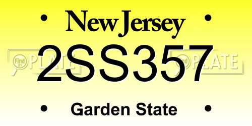2SS357 New Jersey License Plate