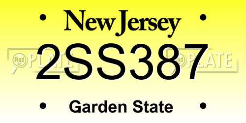 2SS387 New Jersey License Plate