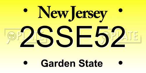 2SSE52 New Jersey License Plate