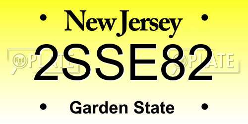 2SSE82 New Jersey License Plate