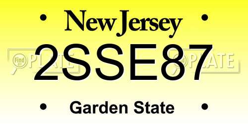 2SSE87 New Jersey License Plate