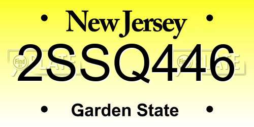 2SSQ446 New Jersey License Plate