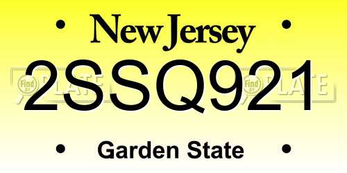 2SSQ921 New Jersey License Plate