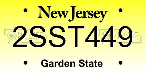 2SST449 New Jersey License Plate