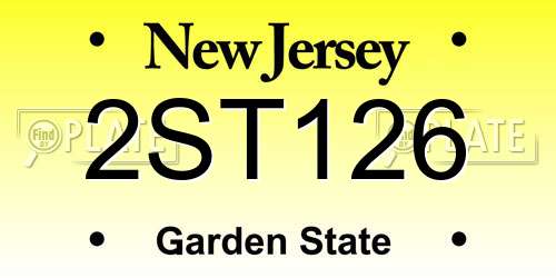 2ST126 New Jersey License Plate