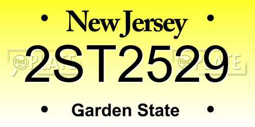 2ST2529 New Jersey License Plate