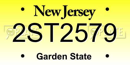 2ST2579 New Jersey License Plate