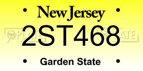 2ST468 New Jersey License Plate