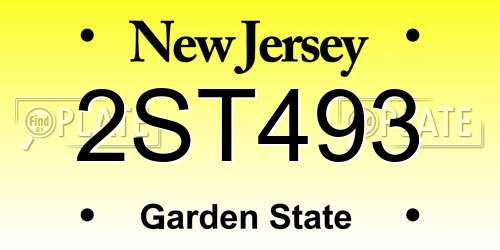 2ST493 New Jersey License Plate