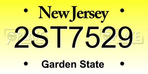 2ST7529 New Jersey License Plate