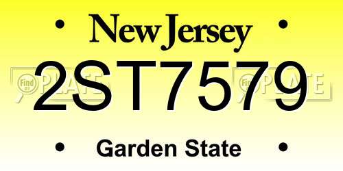 2ST7579 New Jersey License Plate