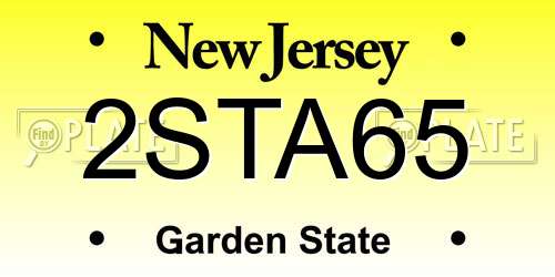 2STA65 New Jersey License Plate
