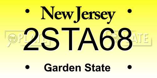 2STA68 New Jersey License Plate