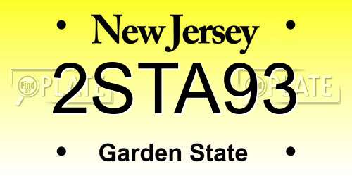 2STA93 New Jersey License Plate