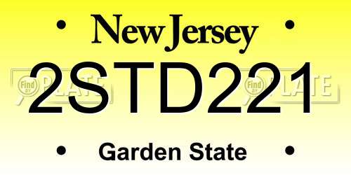 2STD221 New Jersey License Plate