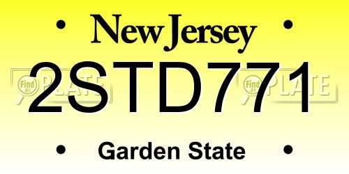 2STD771 New Jersey License Plate