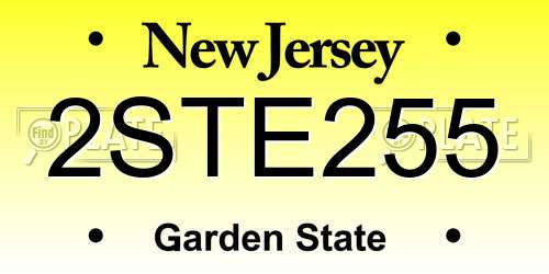 2STE255 New Jersey License Plate