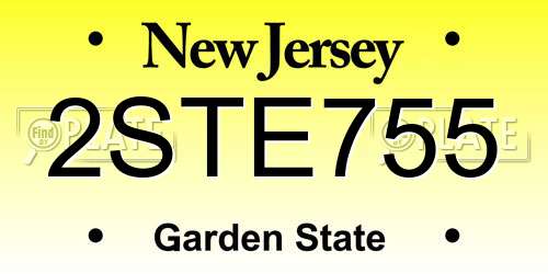 2STE755 New Jersey License Plate