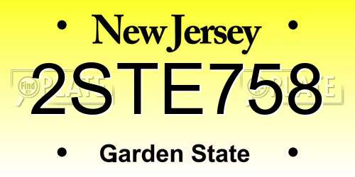 2STE758 New Jersey License Plate