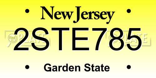 2STE785 New Jersey License Plate