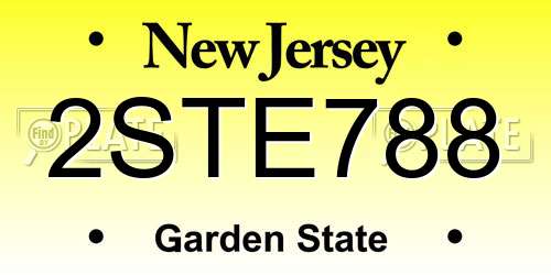 2STE788 New Jersey License Plate