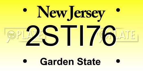 2STI76 New Jersey License Plate