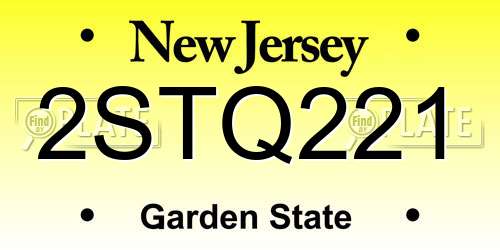 2STQ221 New Jersey License Plate