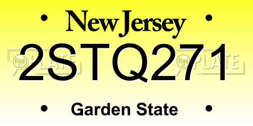 2STQ271 New Jersey License Plate