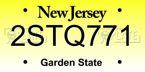 2STQ771 New Jersey License Plate