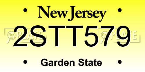 2STT579 New Jersey License Plate