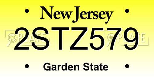 2STZ579 New Jersey License Plate