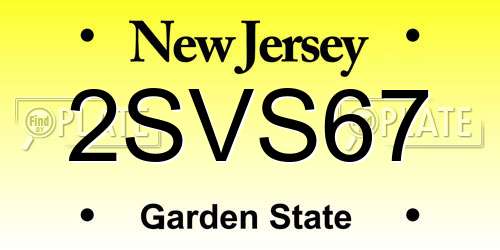 2SVS67 New Jersey License Plate