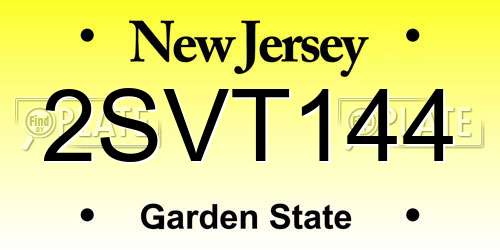 2SVT144 New Jersey License Plate