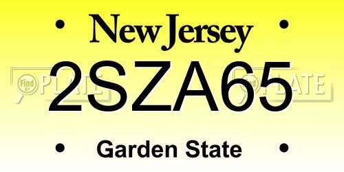 2SZA65 New Jersey License Plate