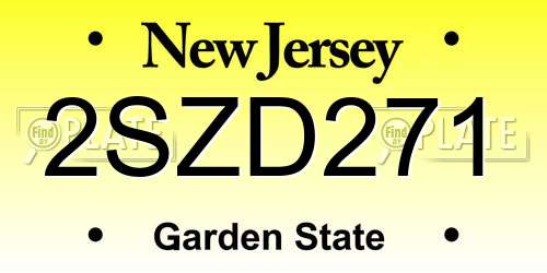 2SZD271 New Jersey License Plate